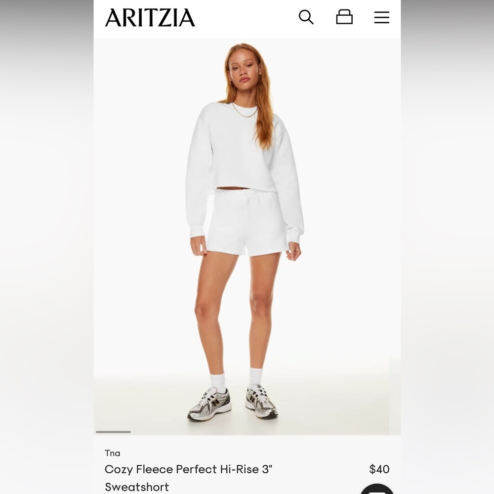 White cozy shorts